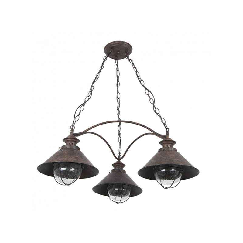 Lámpara Nautic tres luces marrón Fabrilamp